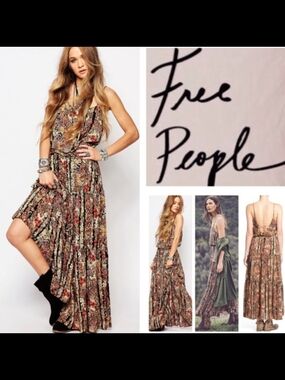 Free People Valerie Strappy Floral Maxi M